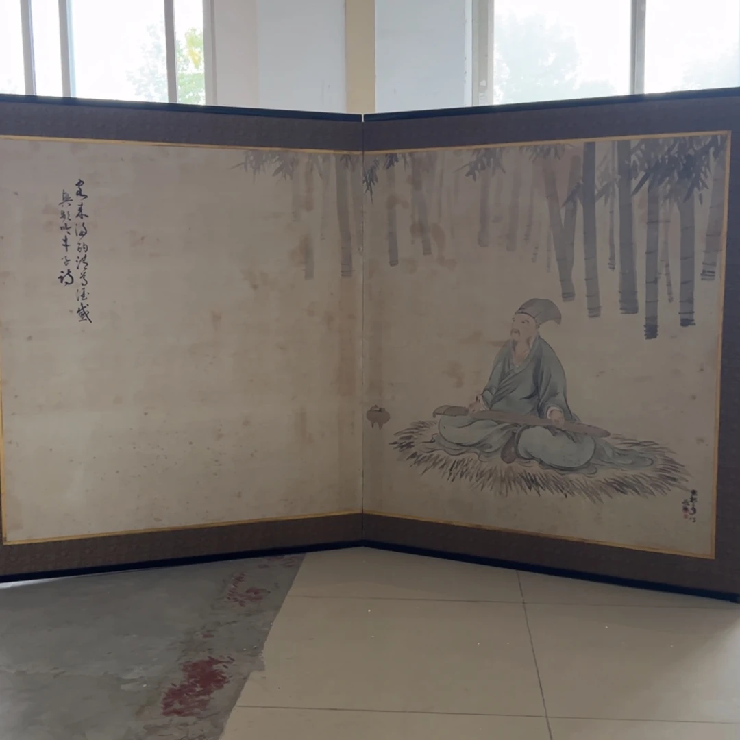绘画屏风框画茶空间设计