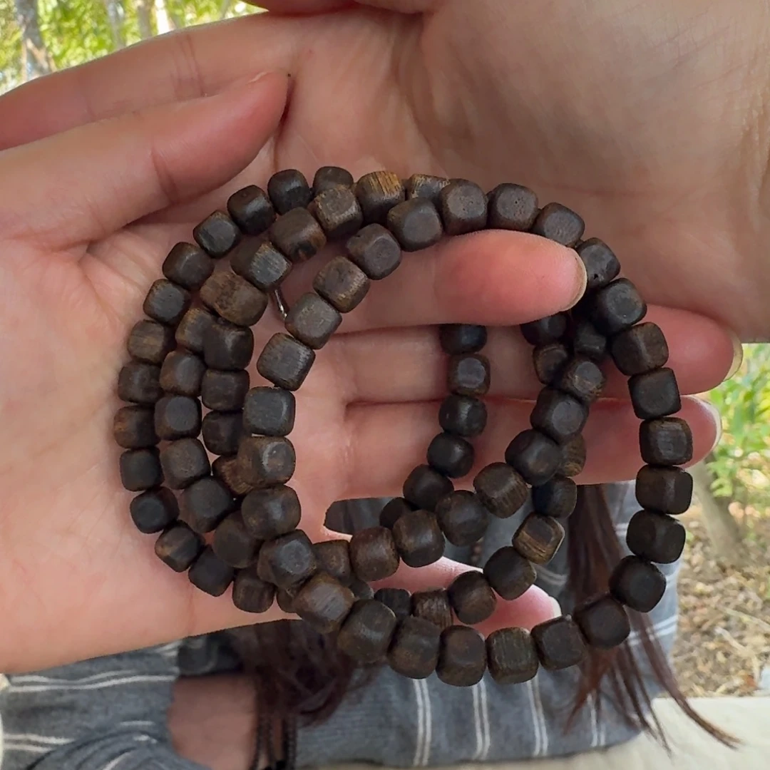 沉香手串绿奇楠沉水单圈约0.6-7多样性发一条