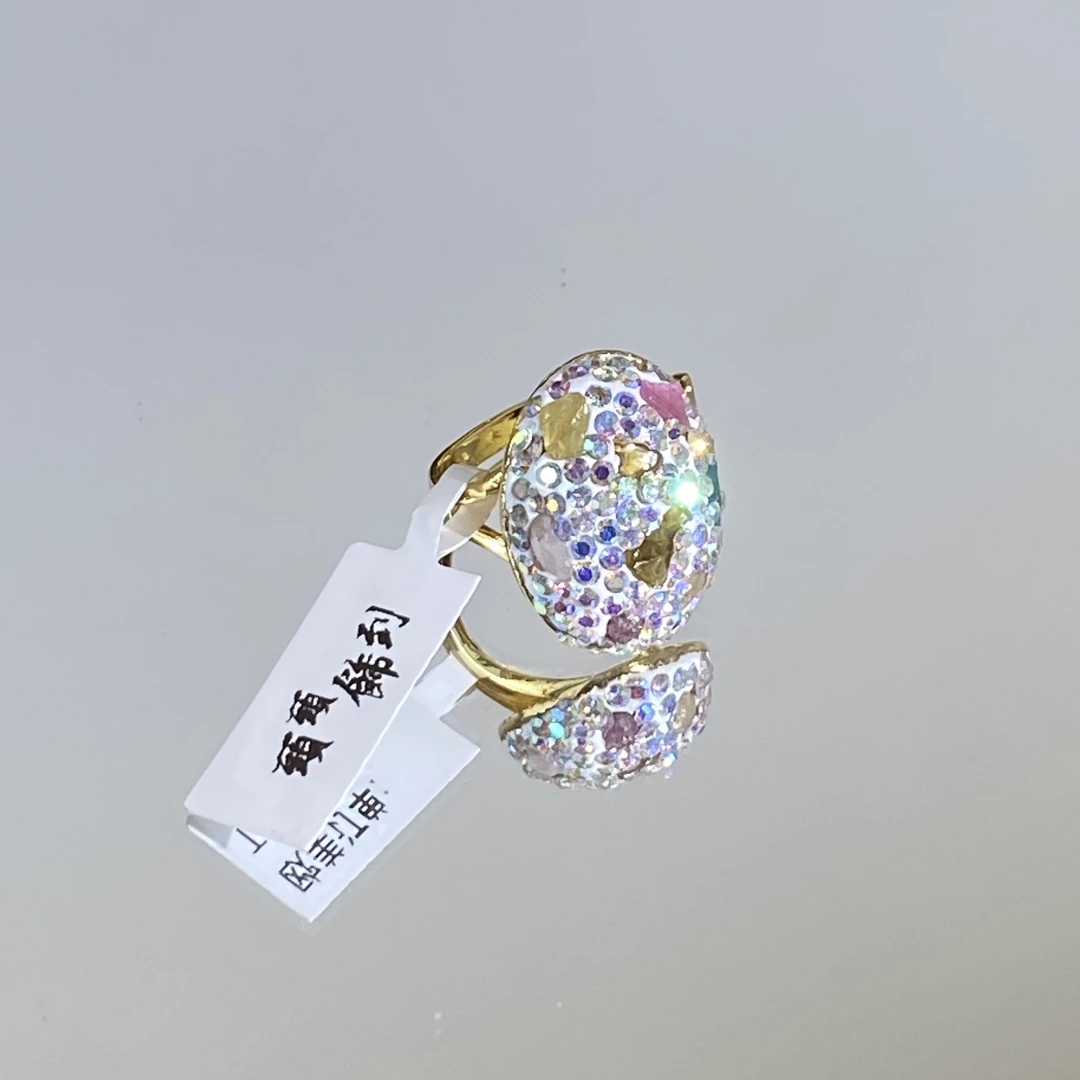 铜合金合成锆石戒指 TTSD 白色时尚潮流百搭款戒指 2023