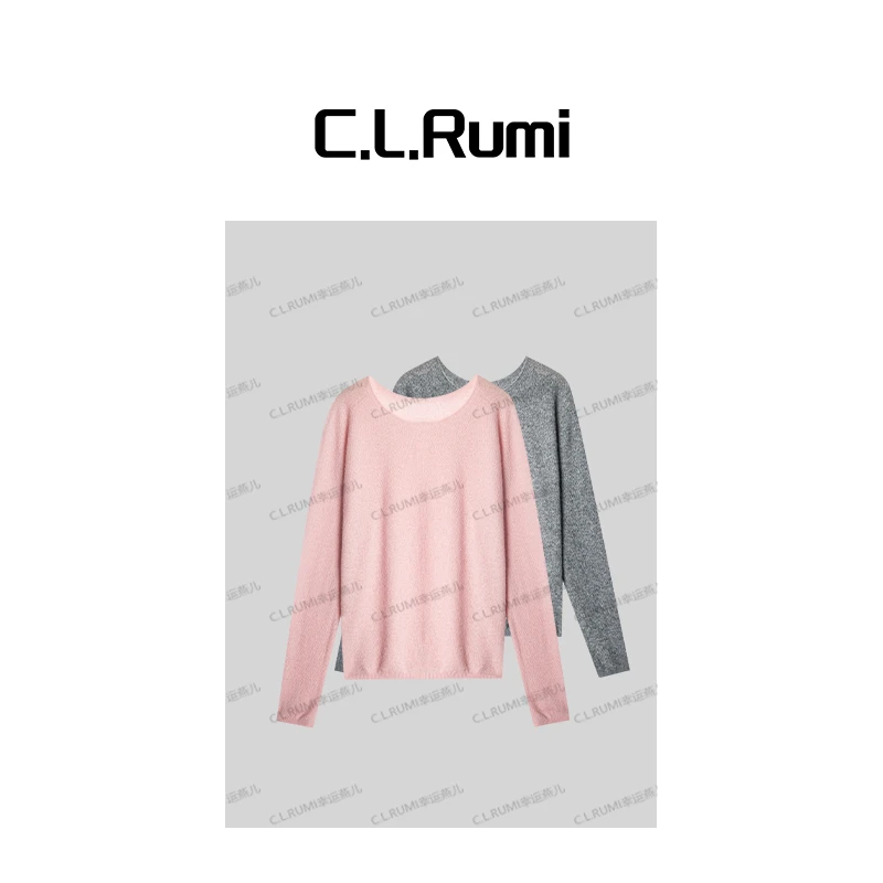 【rumi小店】”蜜桃波波”25秋冬显白软糯亲肤针织丝羊绒针织衫7151my