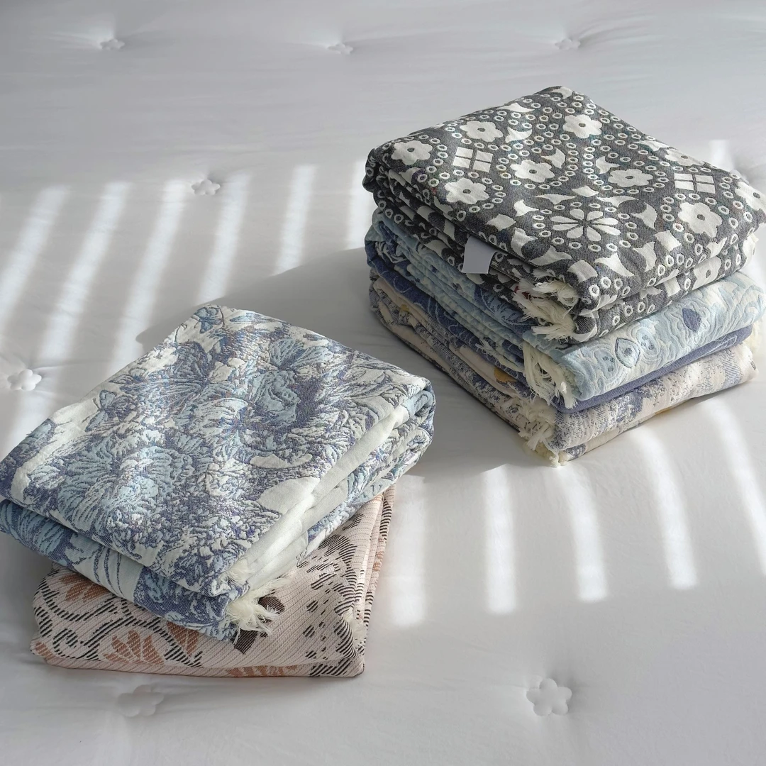 专享【京かわ会社】纯棉流苏盖单双人不挑花色 米亚风情组合