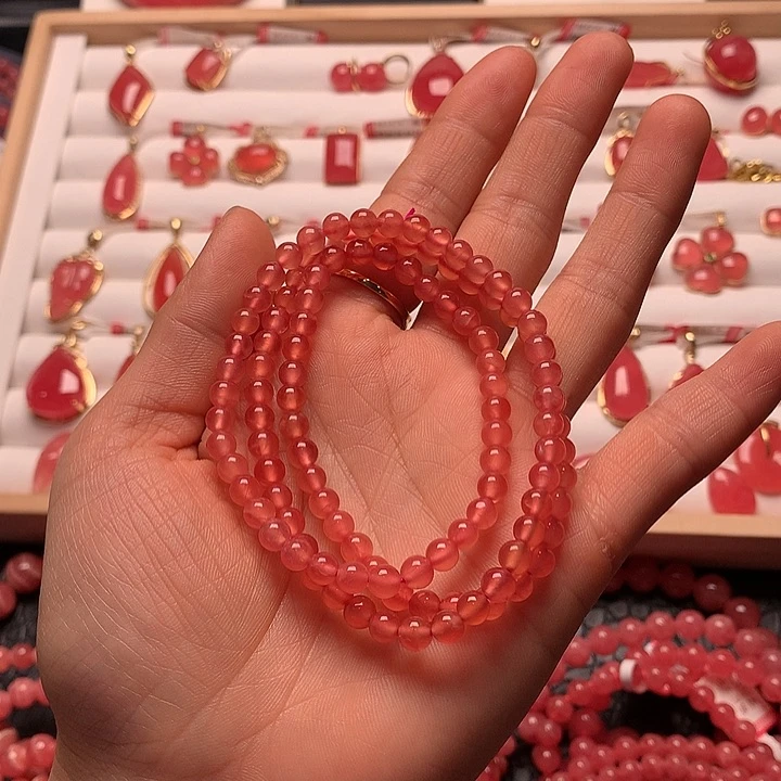 菱锰矿（红纹石）手绳未镶嵌