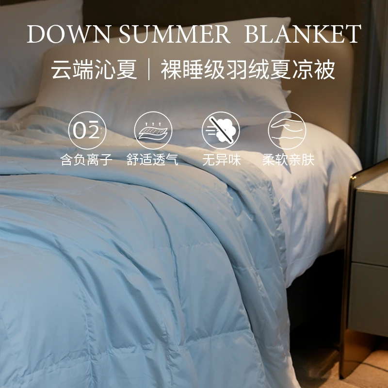 北天鹅羽逸沁爽负氧雁鸭绒发泡夏凉被空调夏季薄款透气水洗被芯
