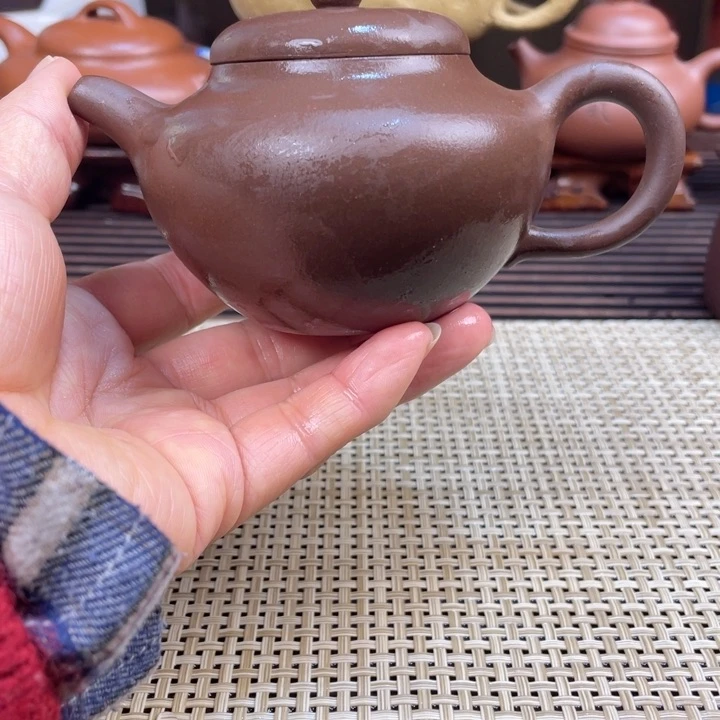 紫砂茶壶昆*山小柿圆壶手工