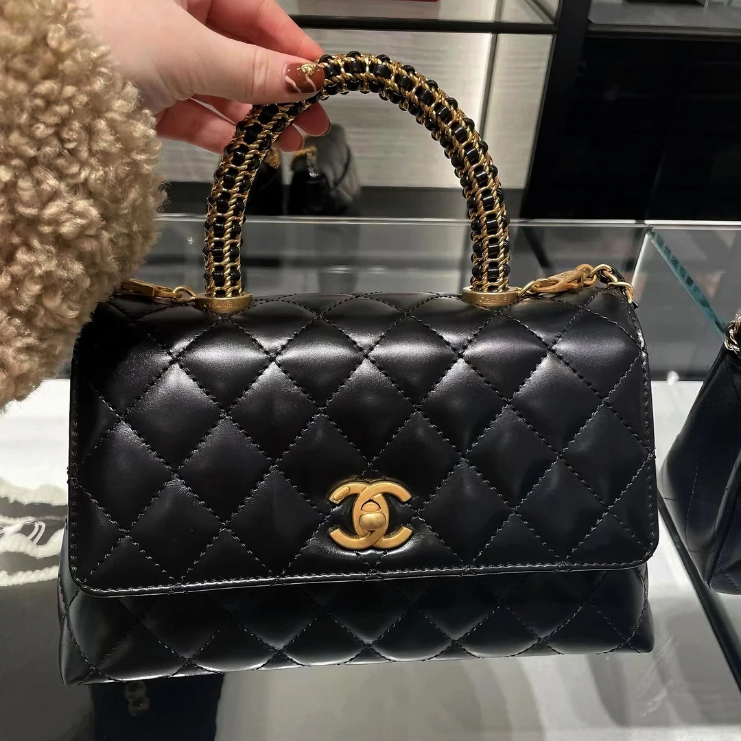 99新 Chanel/香奈儿 4243|香奈儿coco小号芯片新款牛皮重工手提单