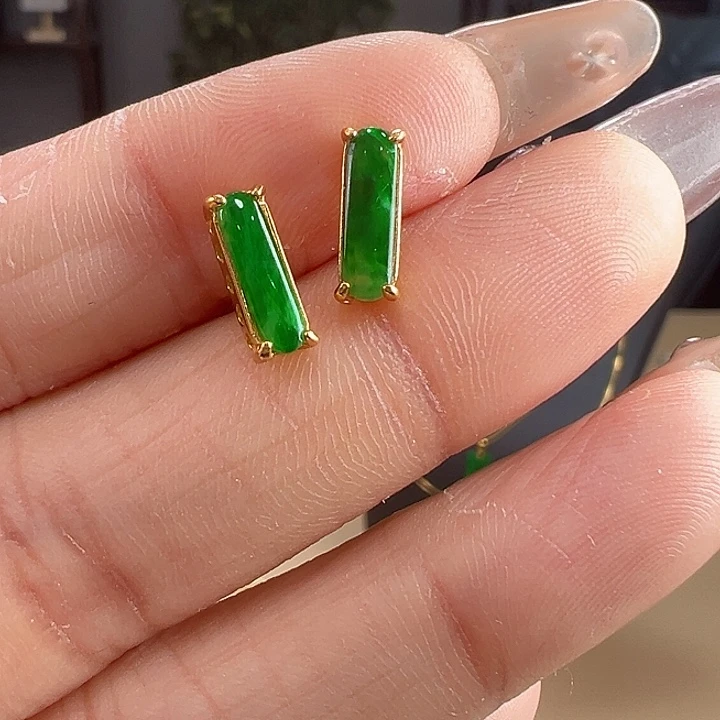 翡翠银S925镶嵌耳饰耳饰