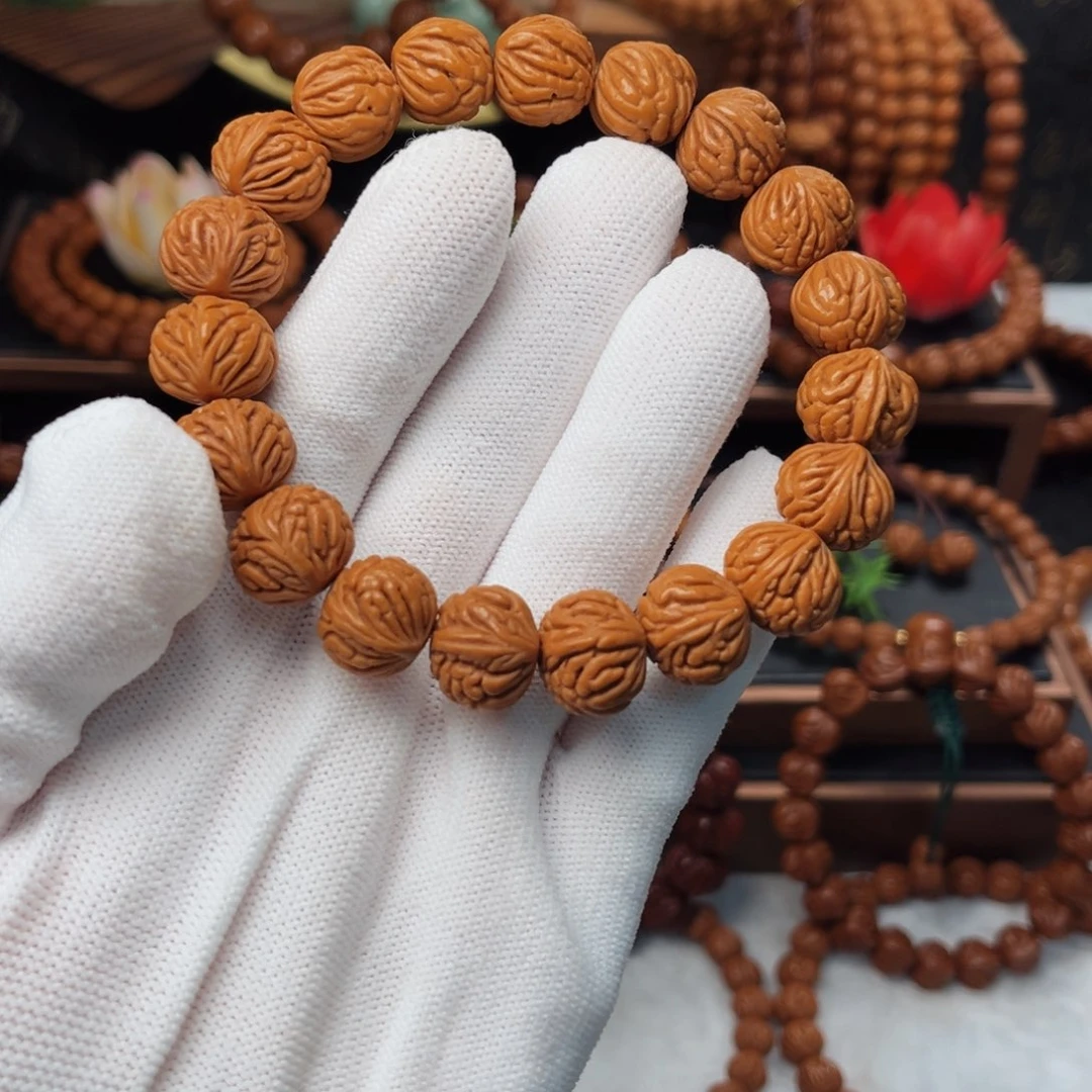 吊坠桃核15盘龙爆肚手串