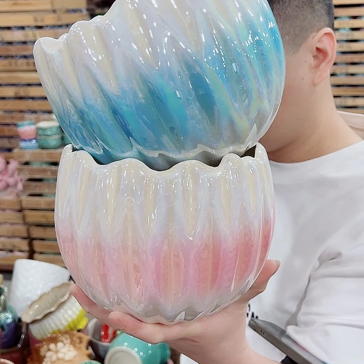 有孔，凑10元包邮陶瓷花盆发货！