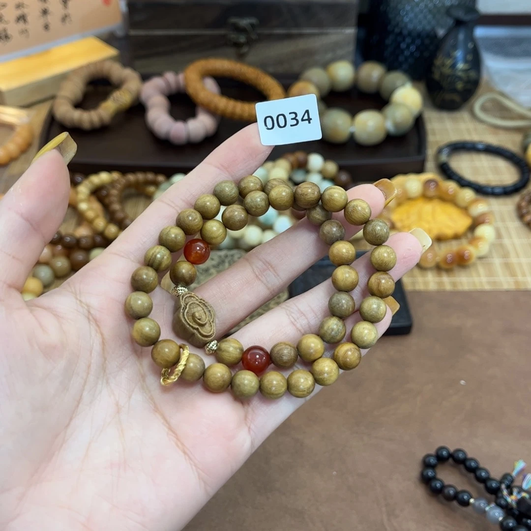 维腊木（绿檀）手串/手链034孤品0.8双圈