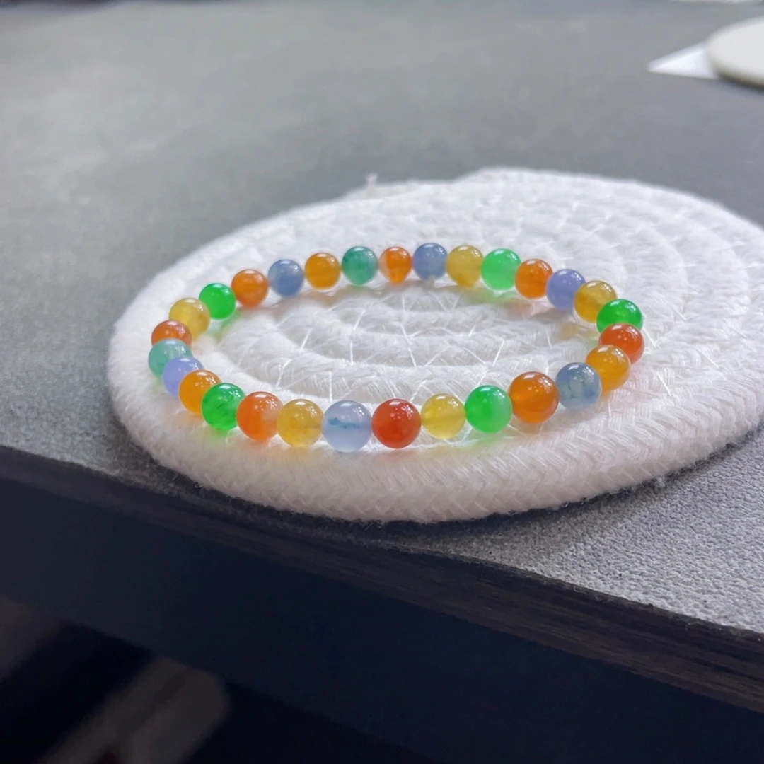 未镶嵌手链翡翠精品彩虹卡6+