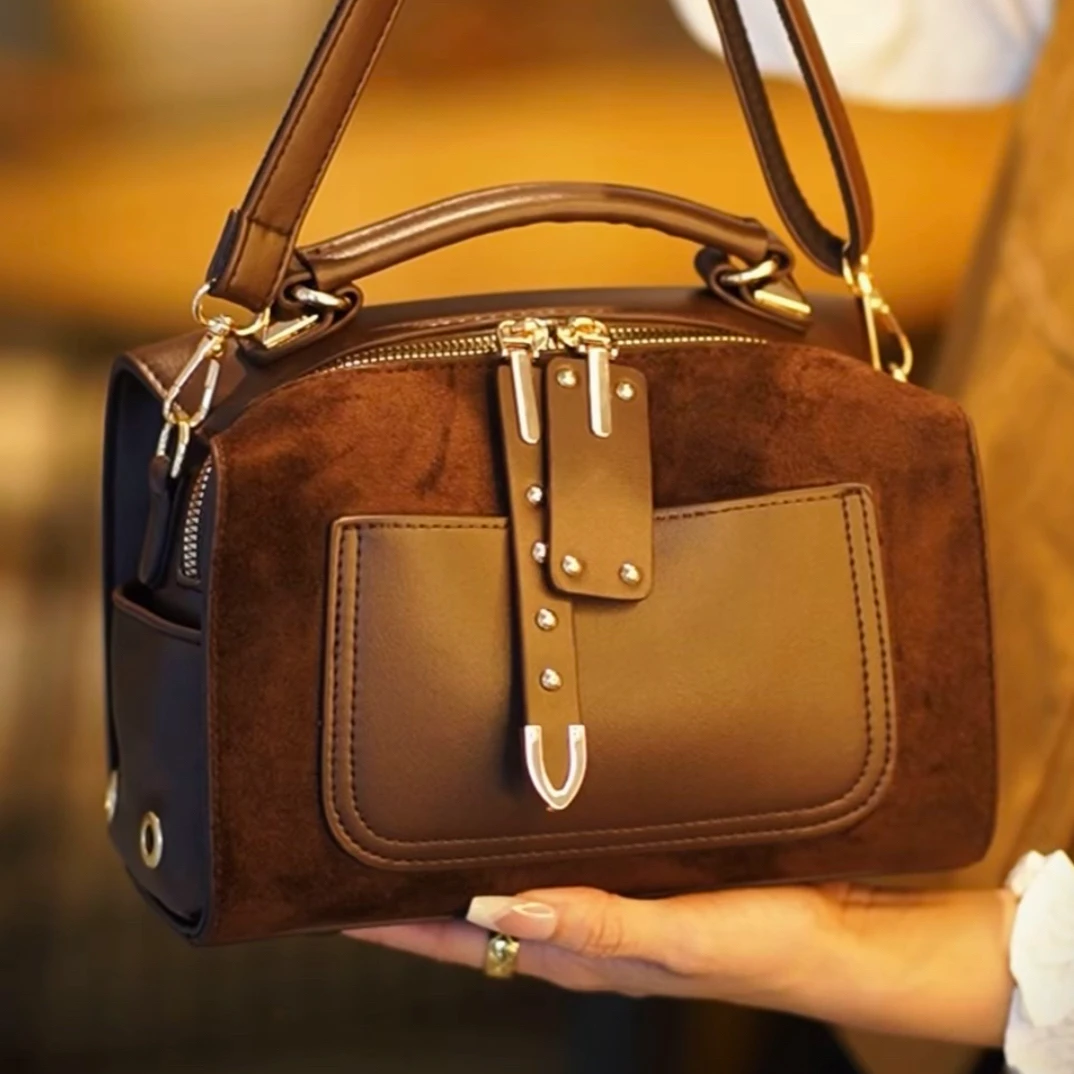 轻奢女包复古波士顿枕头包手提包包女士斜挎包2025秋冬新款单肩包