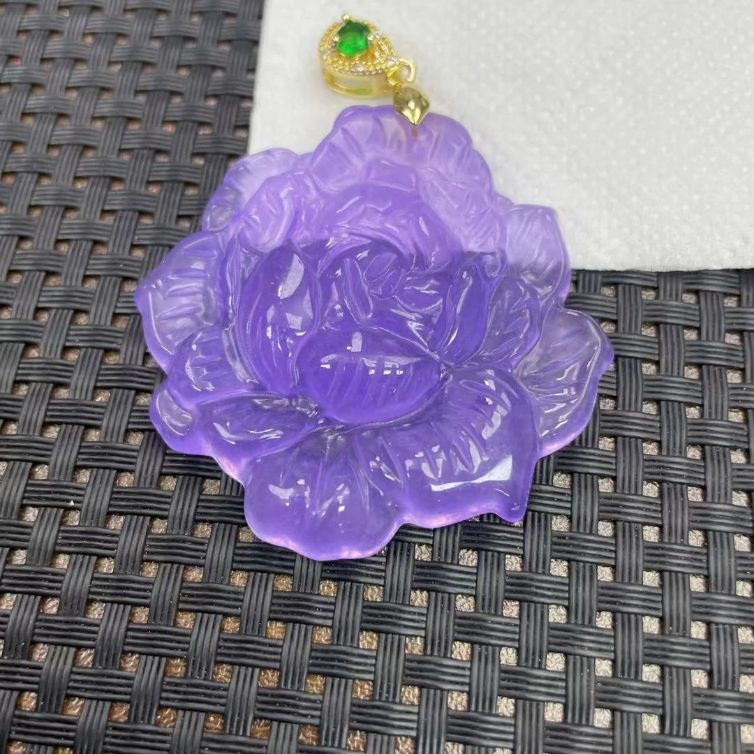【大喜儿】透紫花吊坠-12WQ1852