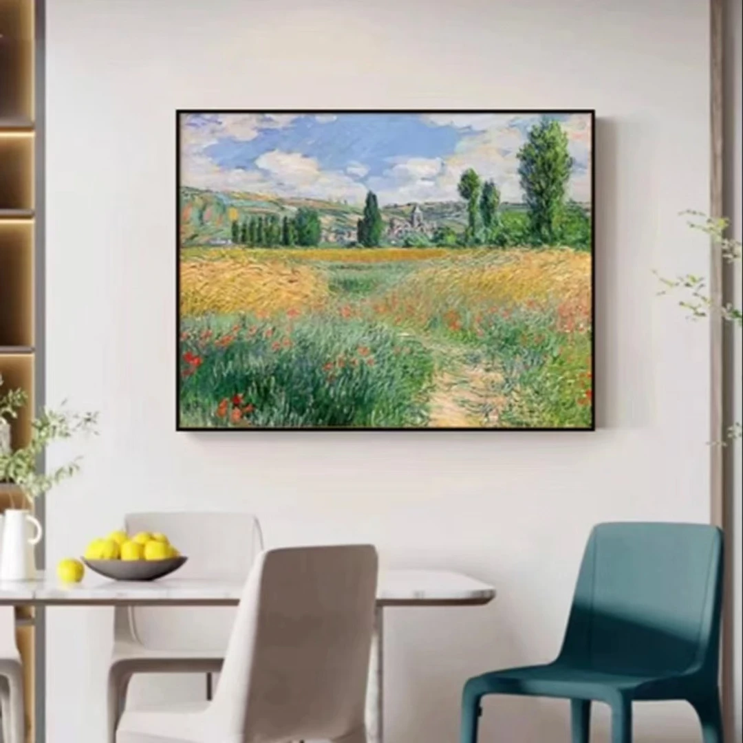 1001莫奈圣马丁小路印象画手绘油画北欧走廊客厅装饰画高级5070