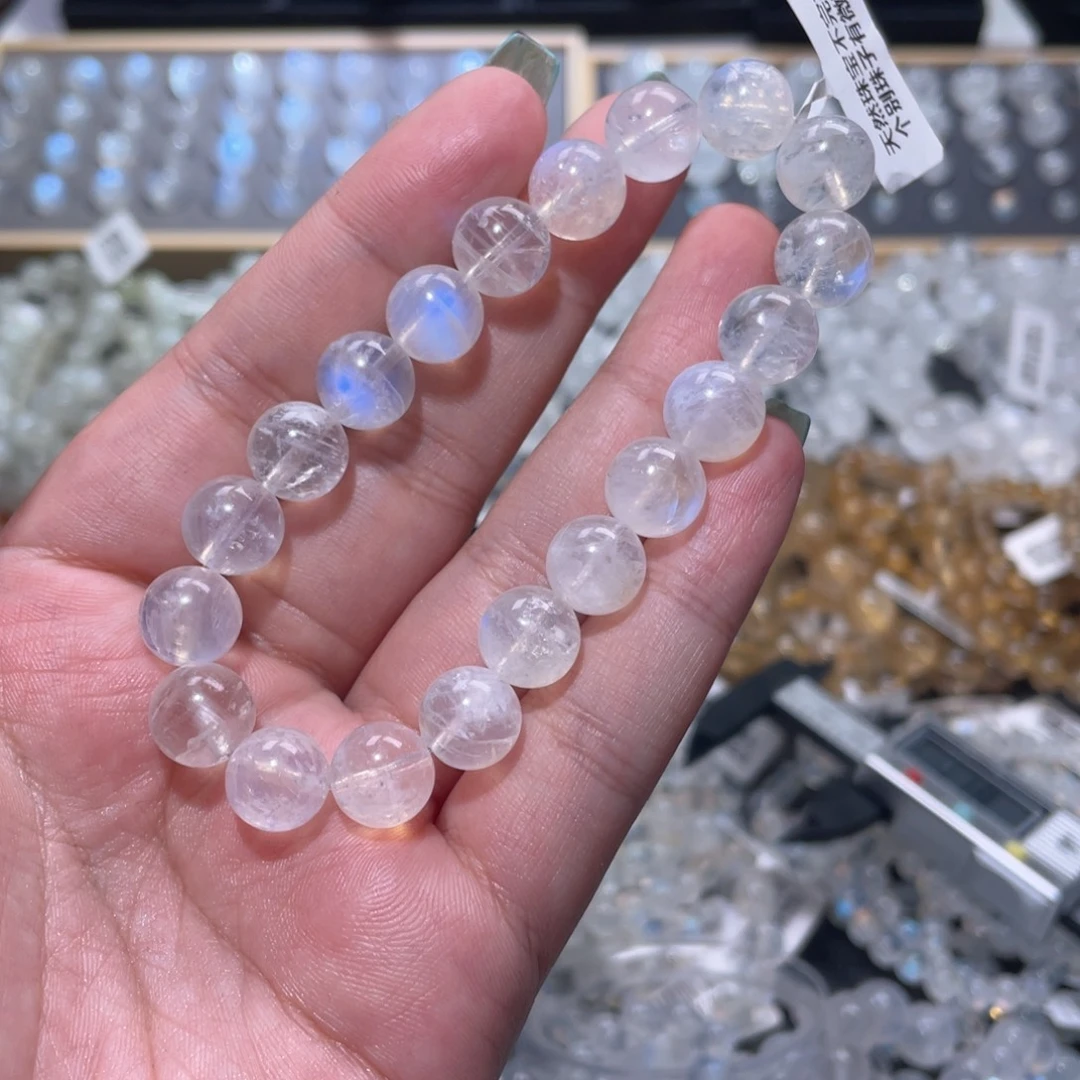 未镶嵌手链长石印度蓝月光手链10mm
