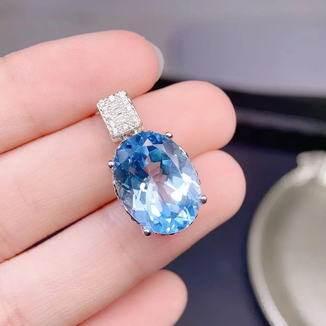 天然托帕石吊坠轻奢精致气质时尚百搭