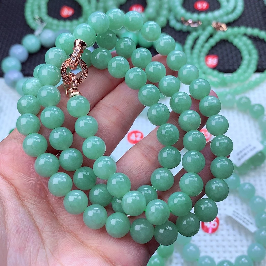 翡翠未镶嵌毛衣链卡9.5