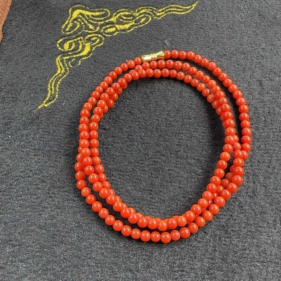 南红玛瑙福利款4mm柿子锦多圈未镶嵌