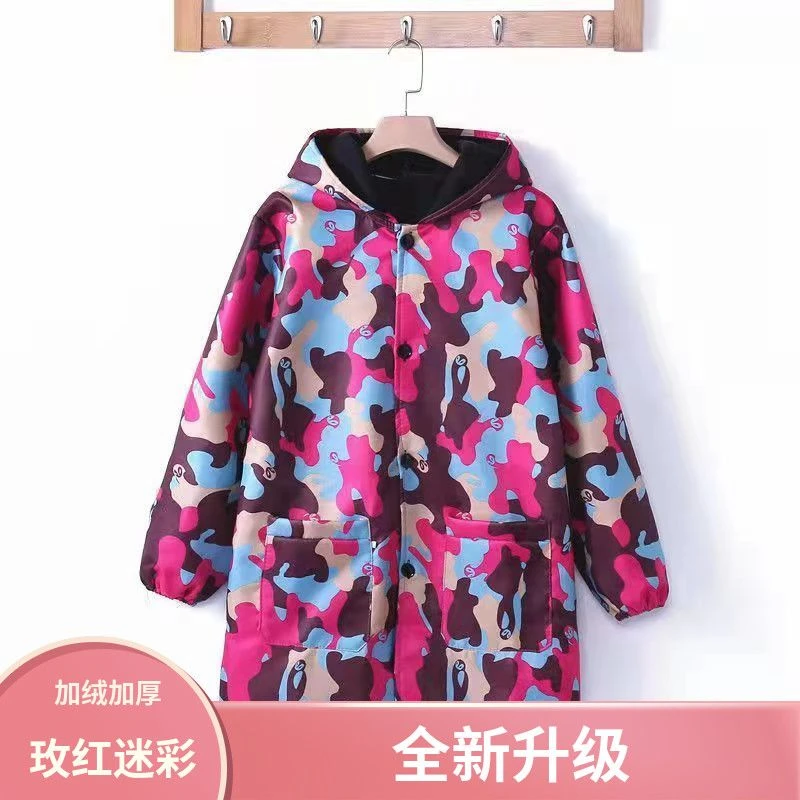 加绒罩衣大人冬季男士加厚长袖大褂厨房防污外套上衣保暖工作服JY