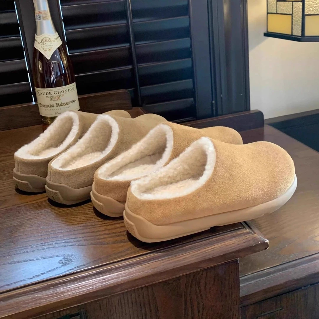 小土豆雪地靴女秋冬加绒毛毛鞋保暖一脚蹬半拖棉鞋外穿穆勒勃肯鞋