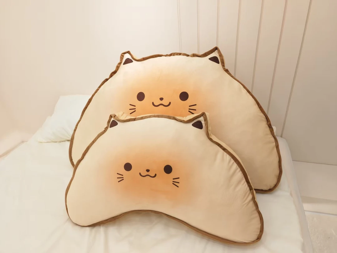 饼干猫咪床头靠枕抱枕夹腿床上大靠背