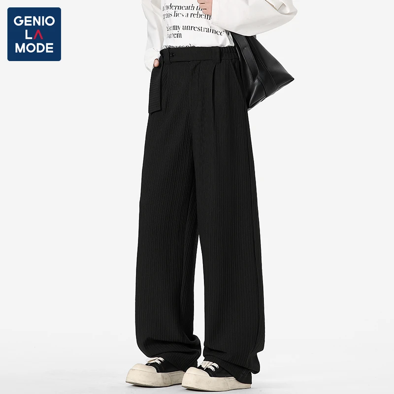 GENIO LAMODE美式肌理感休闲裤男女春夏季宽松高街潮流百搭直筒裤