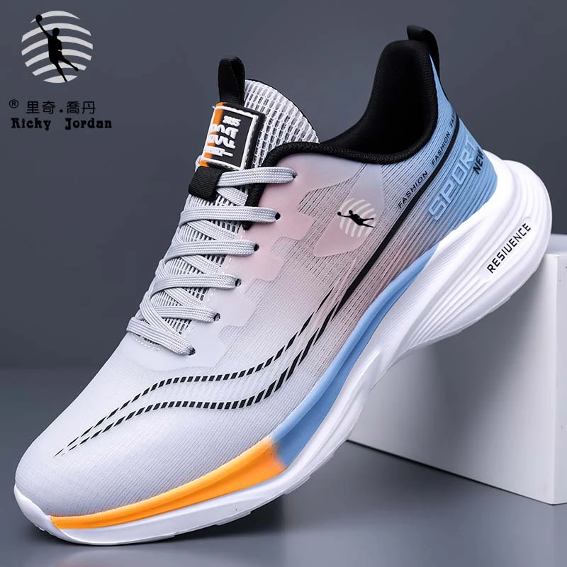 里奇乔丹新款男士多彩缓震跑步鞋男舒适透气百搭休闲学生运动鞋