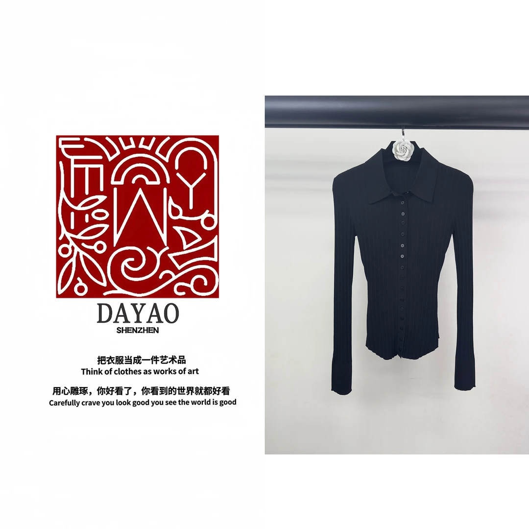 「DAYAO」24s新款百搭长袖翻领时尚毛针织衫轻奢高端女装WYA24917