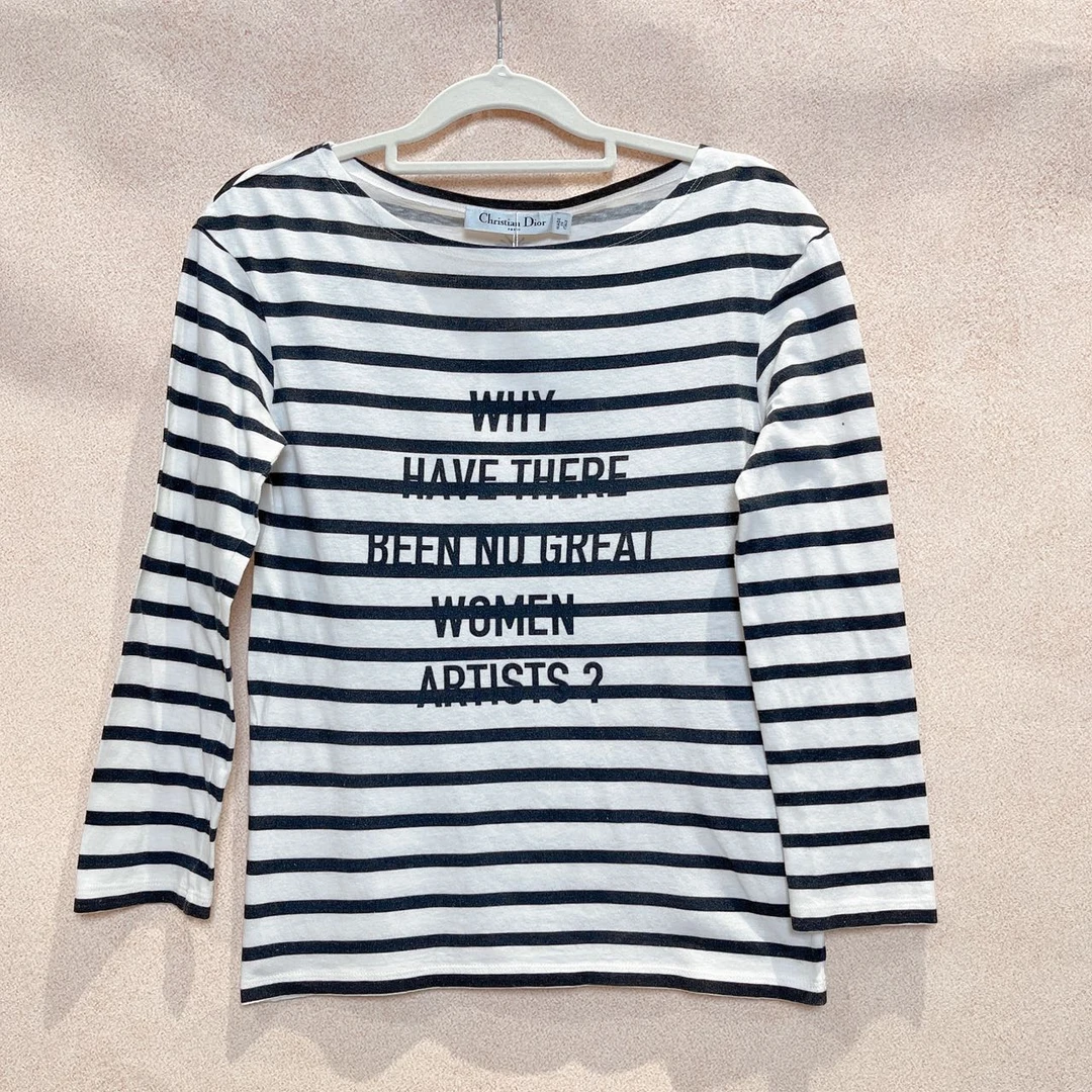 95新 DIOR/迪奥 蔚蓝/黑白条纹 长袖 XS码
