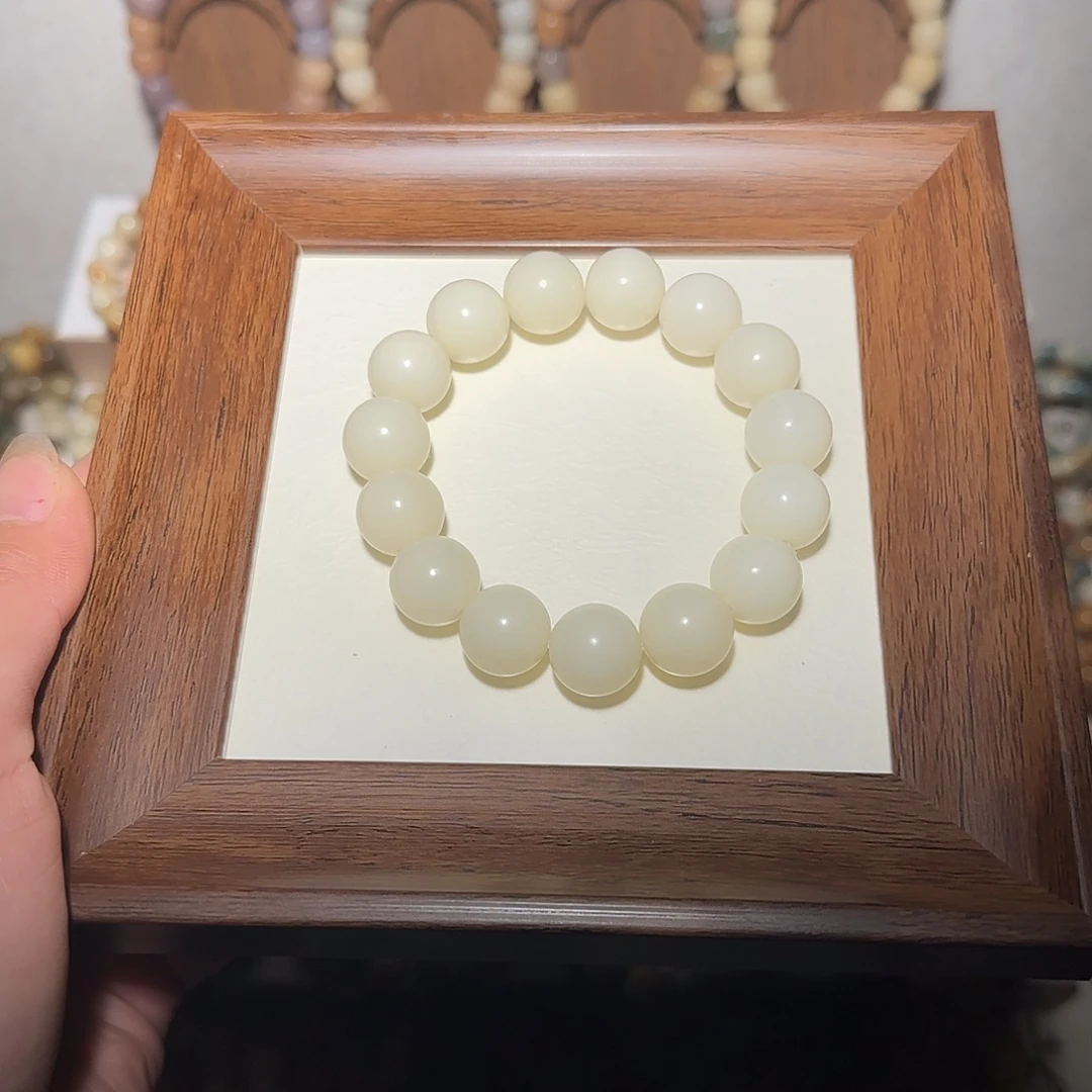 菩提根/象牙果吊坠奶白小汤圆