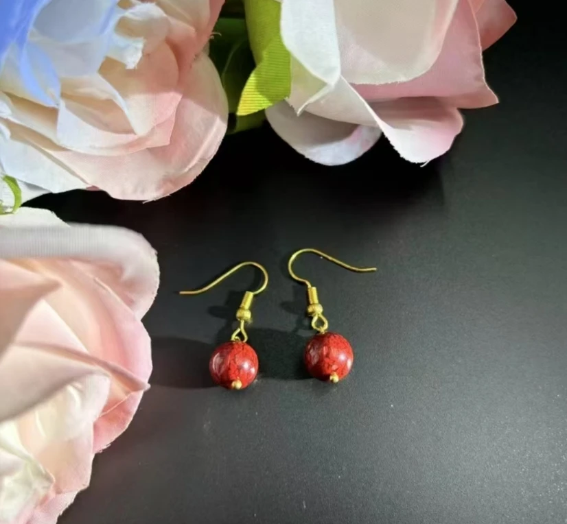 非金属珐琅耳饰 绯色清风 耳坠  LL3AX3WW2AH2