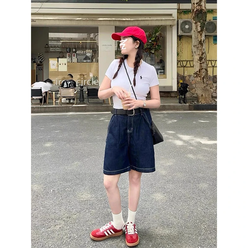 【大仙家】3364十三行夏款韩式牛仔裤舒适时尚百搭女士夏季