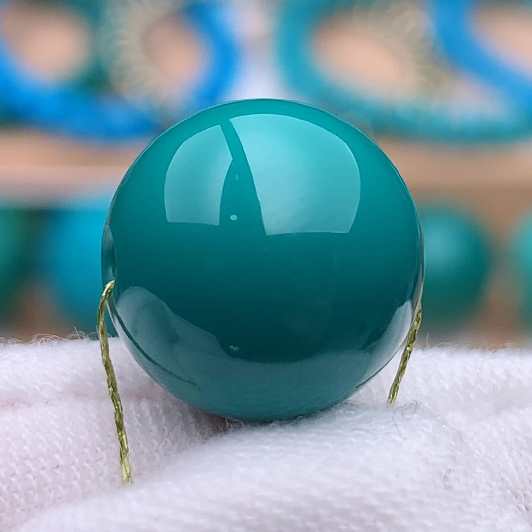 未镶嵌绿松石珠宝奇石12.7mm精工圆珠