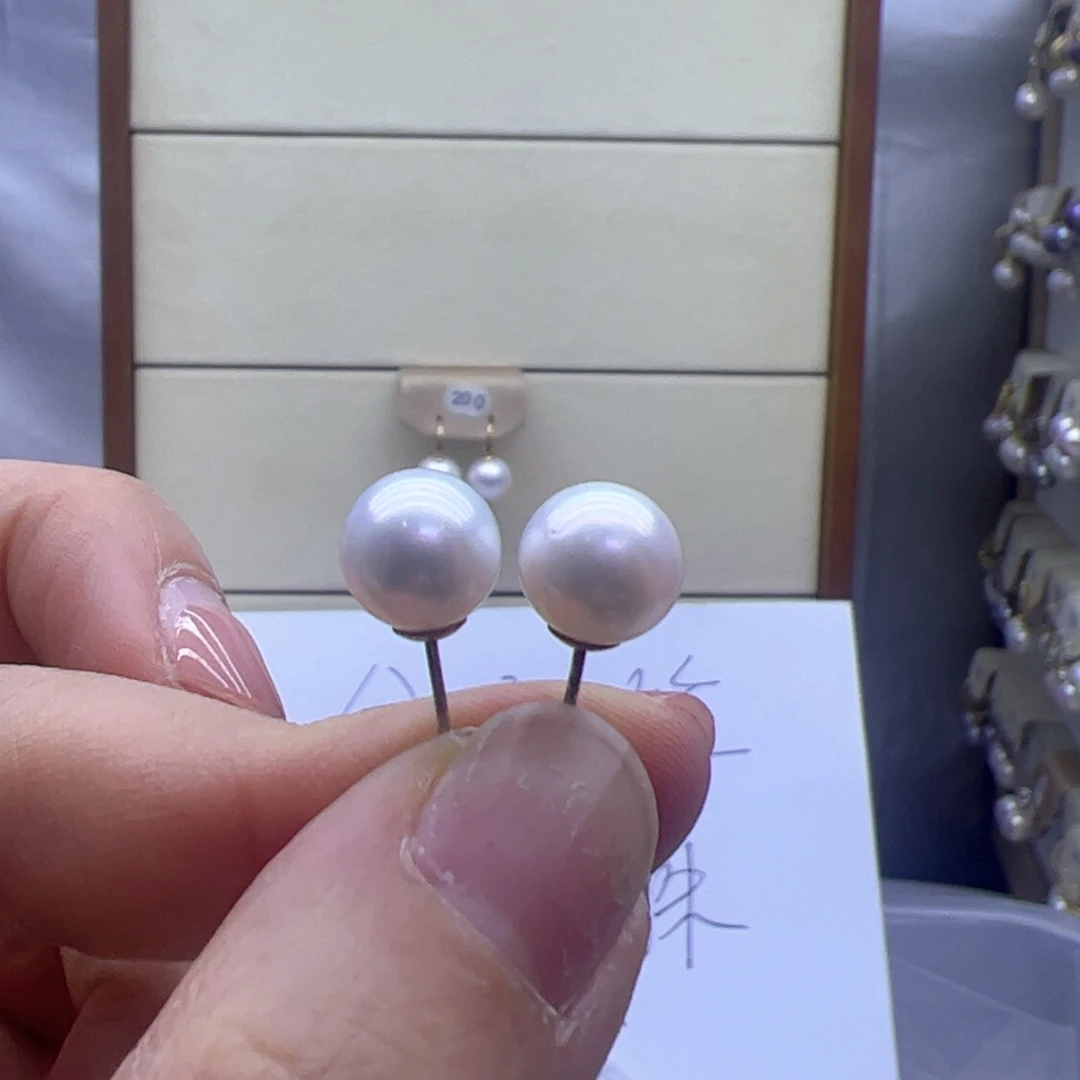 淡水珍珠耳饰银S925镶嵌