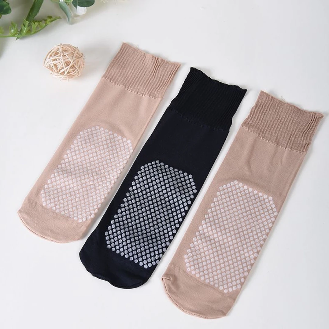 夏季女士吸汗丝袜荷叶边松口不勒脚舒适按摩100%正品防臭棉底丝袜