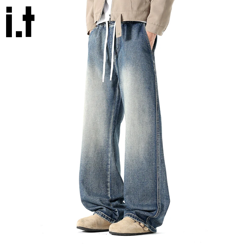 i.t:CHOCOOLATE男士宽松美式牛仔裤2025秋冬季新款百搭休闲阔腿裤