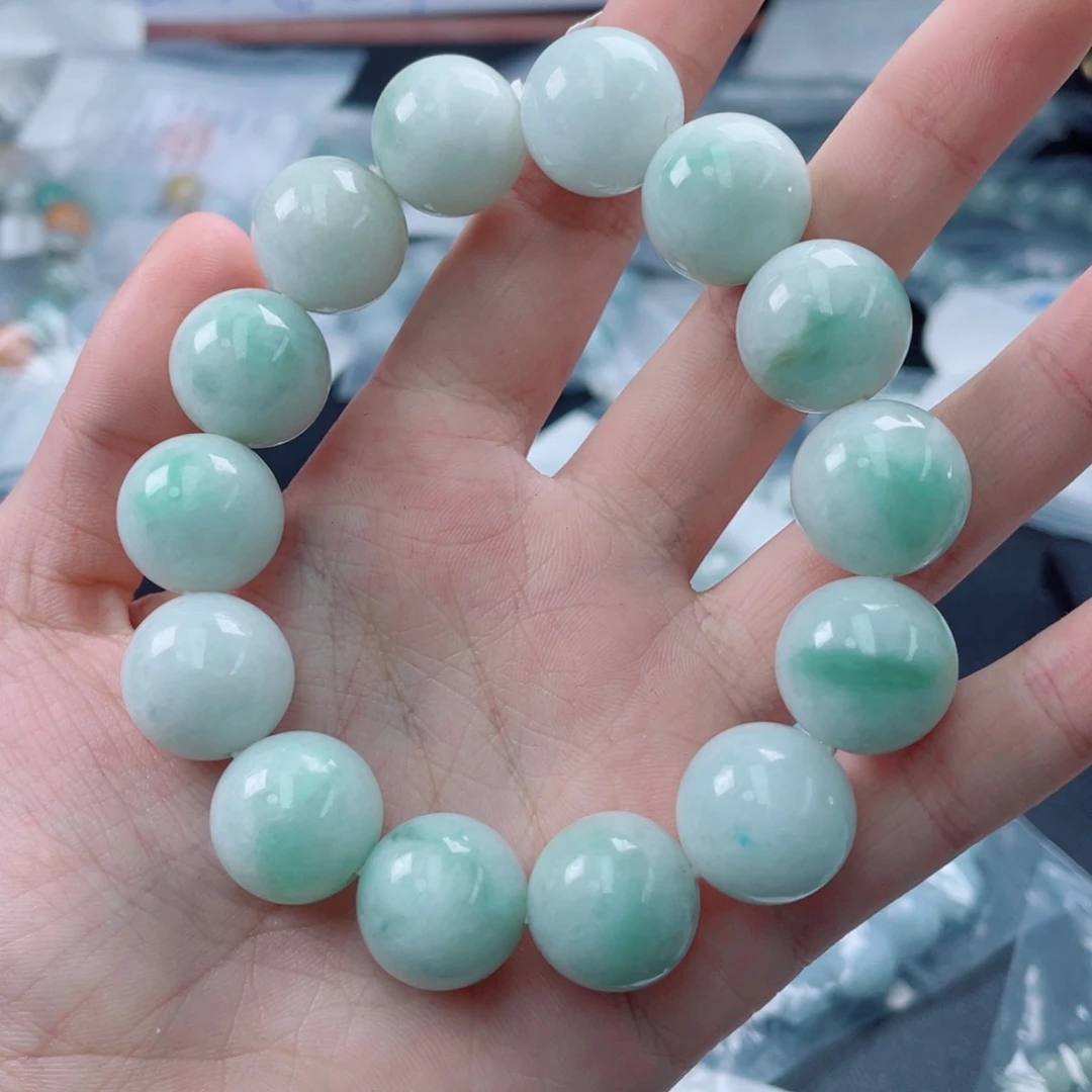 未镶嵌定制翡翠珠串16.6