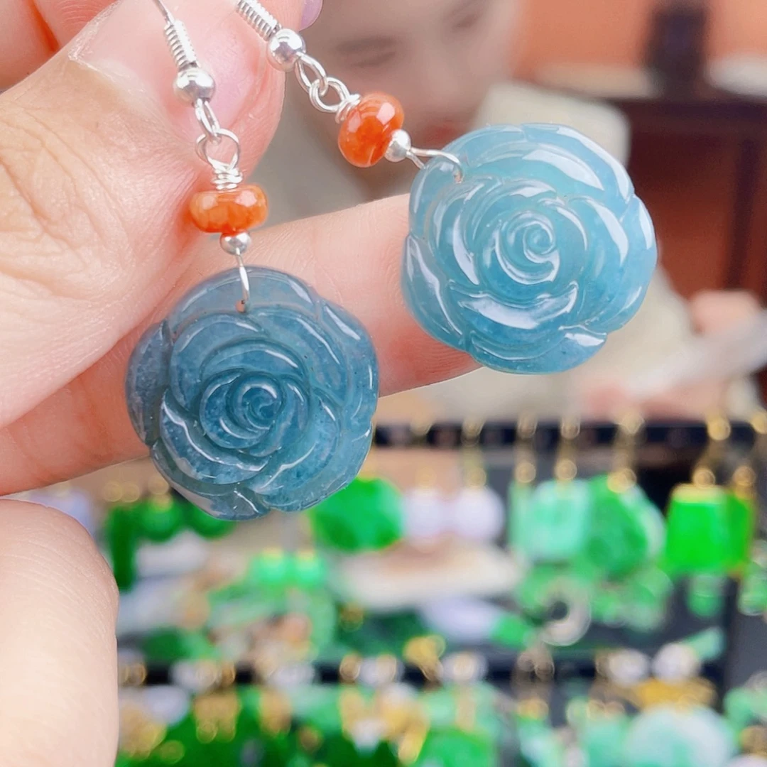 翡翠未镶嵌耳饰饰品