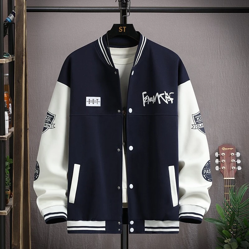 潮牌开衫卫衣男棒球服春秋季2025新款外套青少年学生休闲酷帅夹克