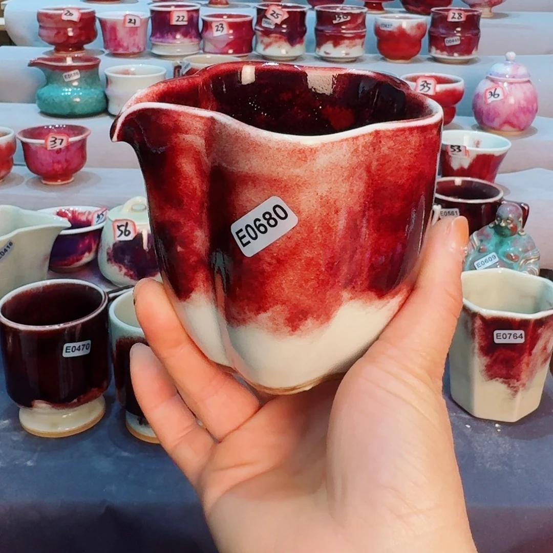 瓷片微瑕钧瓷主人杯摆件工艺品