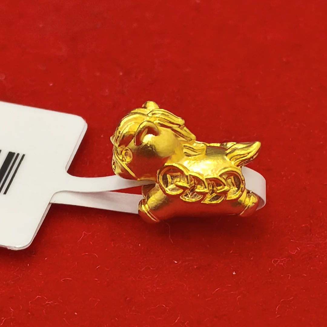 【莹莹专享】足金999 钱币马  ZP 0.29 添金纳福