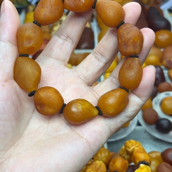 裸石琥珀未镶嵌天然蜜蜡手串