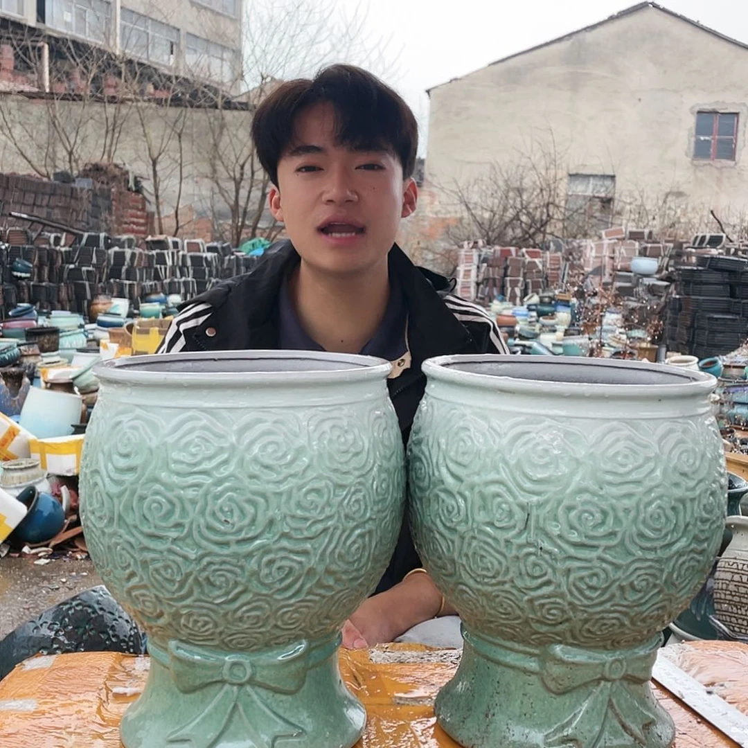 宜兴紫砂粗陶花盆