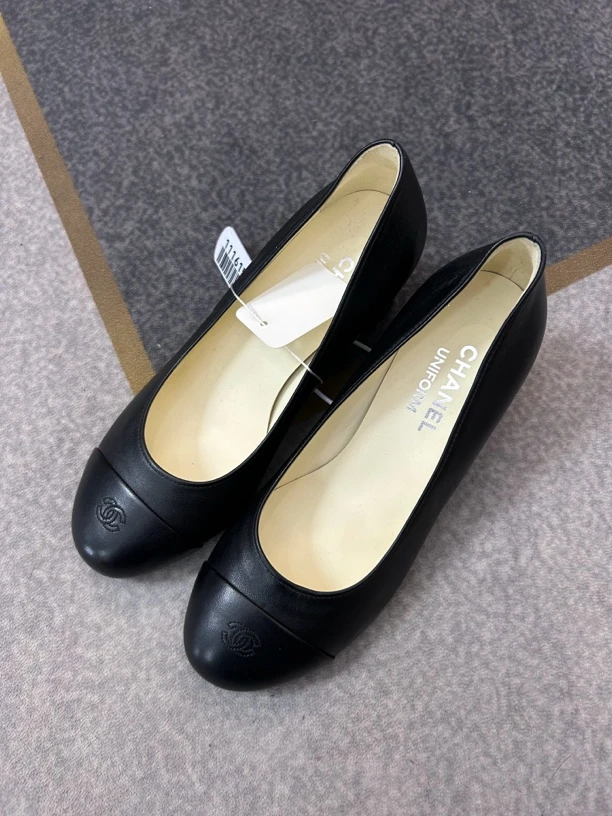 99新 Chanel/香奈儿 黑色高跟鞋三六码