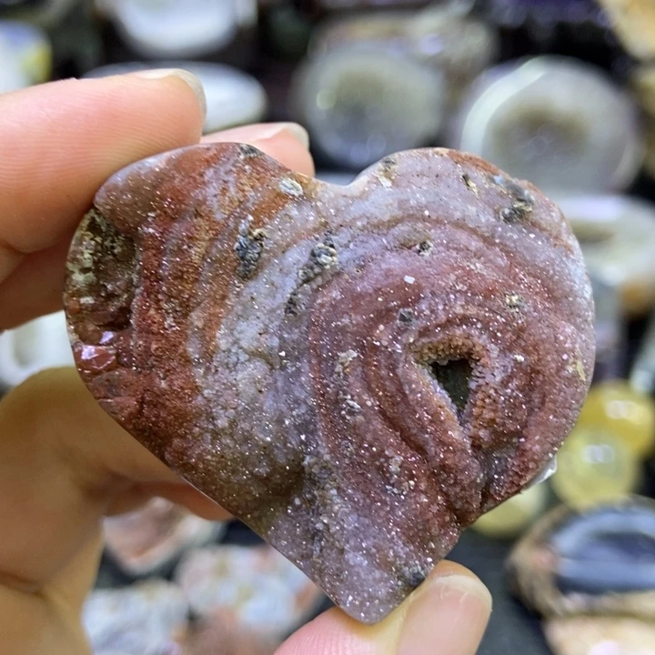 水晶珠宝半成品未镶嵌流沙爱心