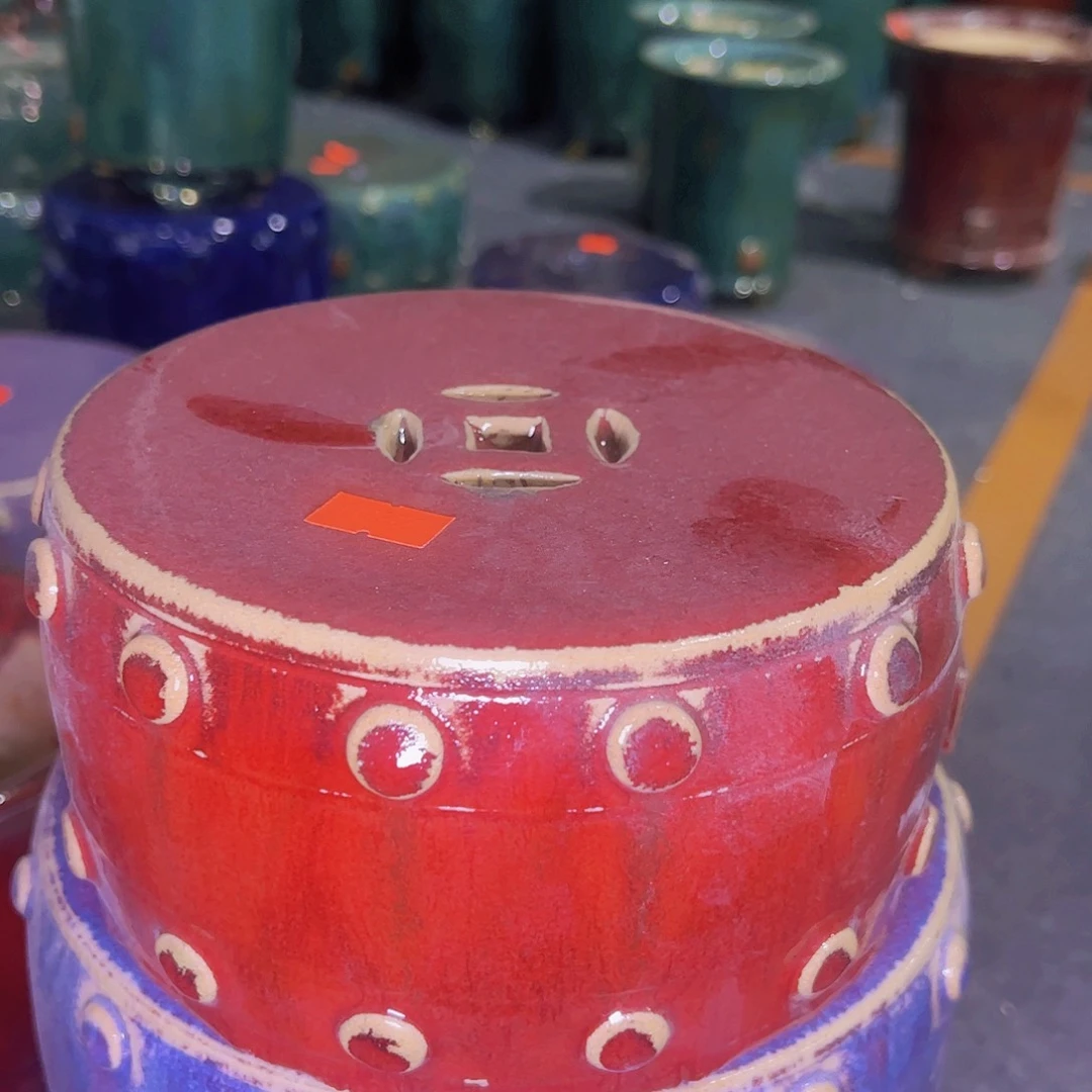 红陶正宗岭南石湾盆放漏