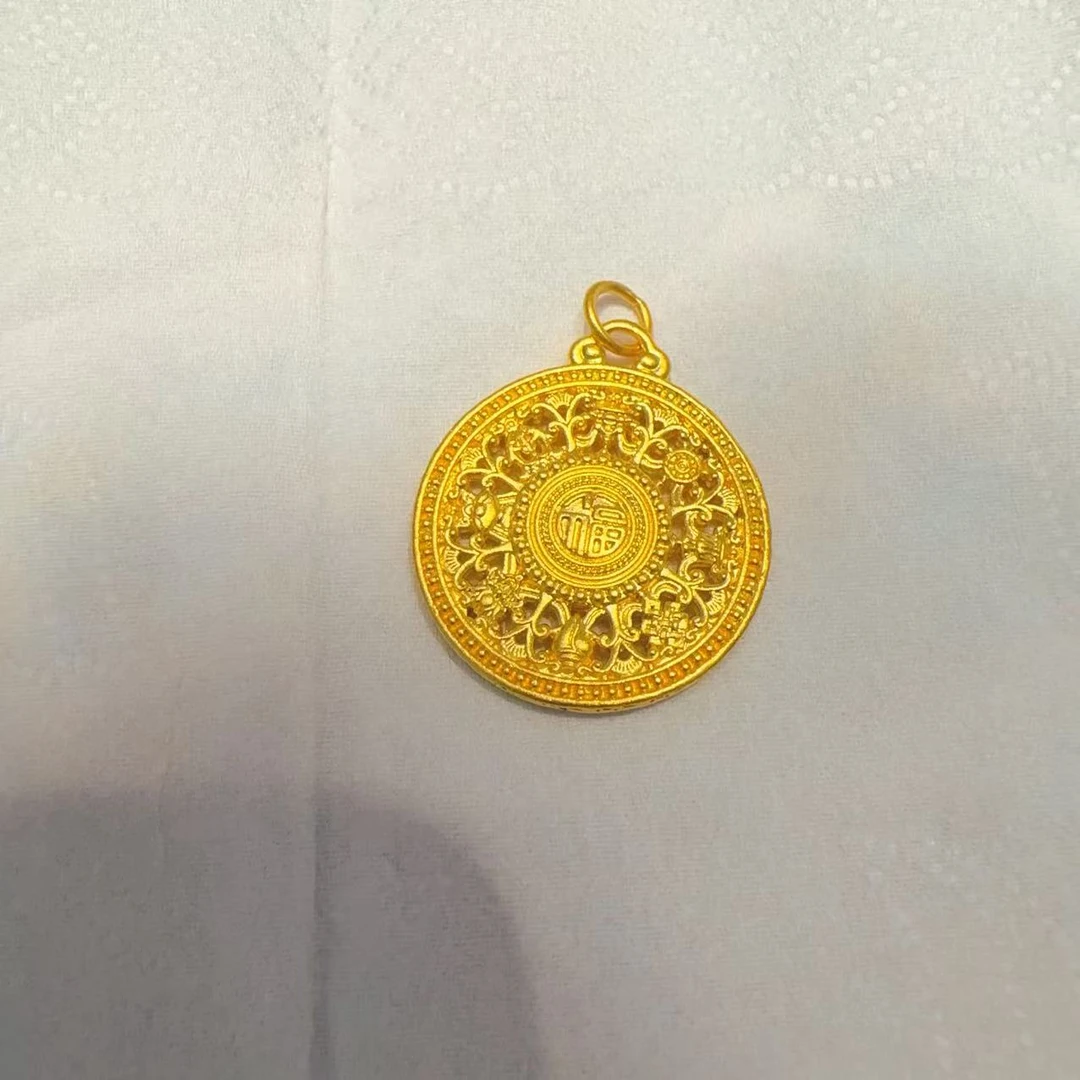 足金999大八宝罗盘吊坠