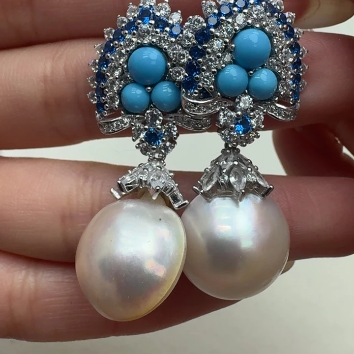 拼合珍珠（马贝珠）耳饰未镶嵌