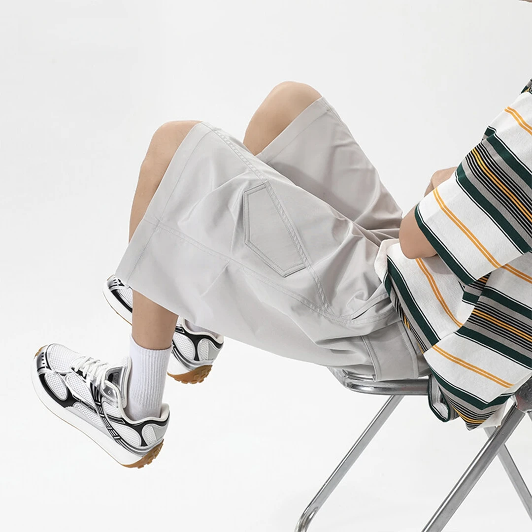 美式高街速干沙滩短裤男夏潮牌工装运动五分裤子复古百搭休闲中裤