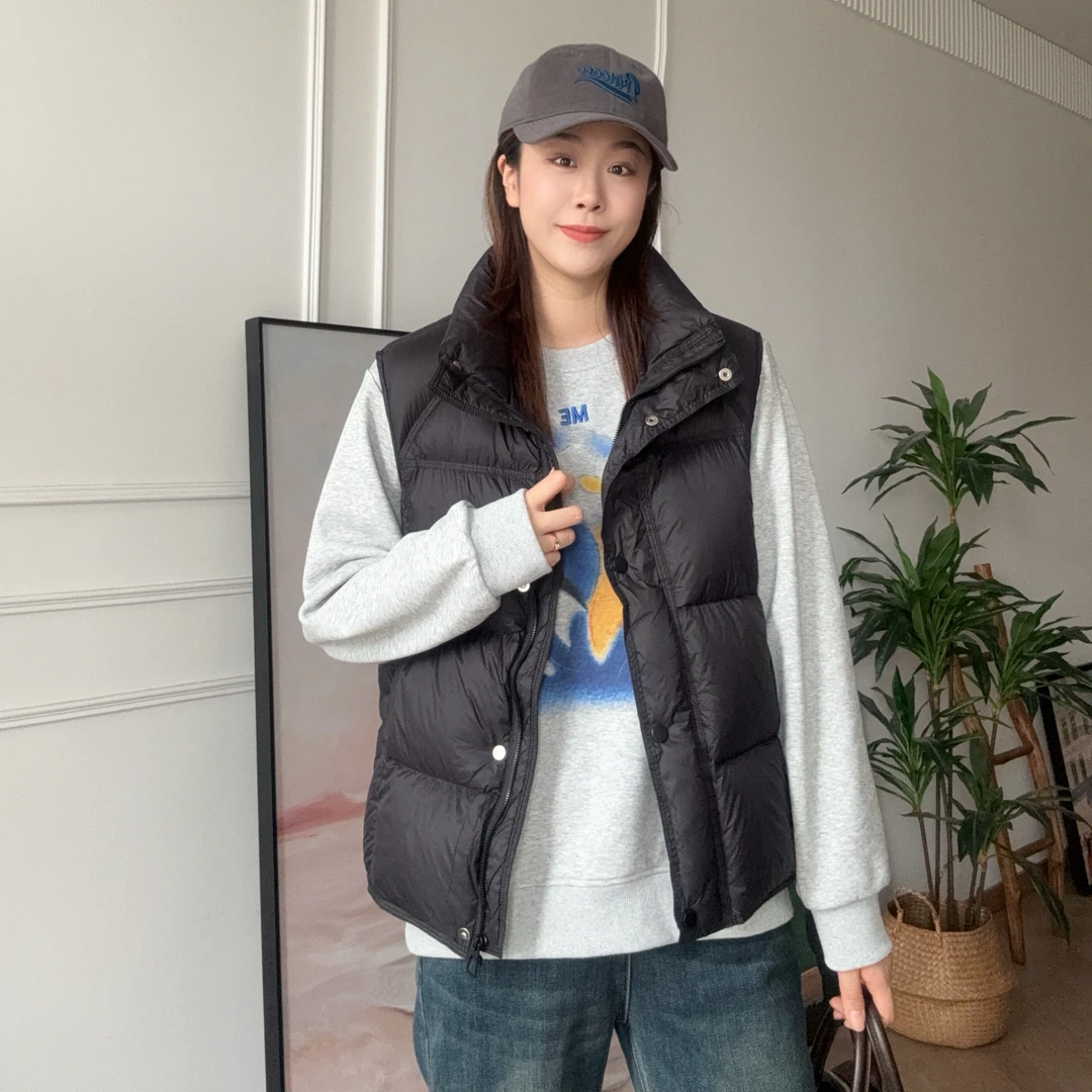 NANA【泡芙马甲】冬季新国标90白鸭绒泡芙羽绒马甲保暖C0556