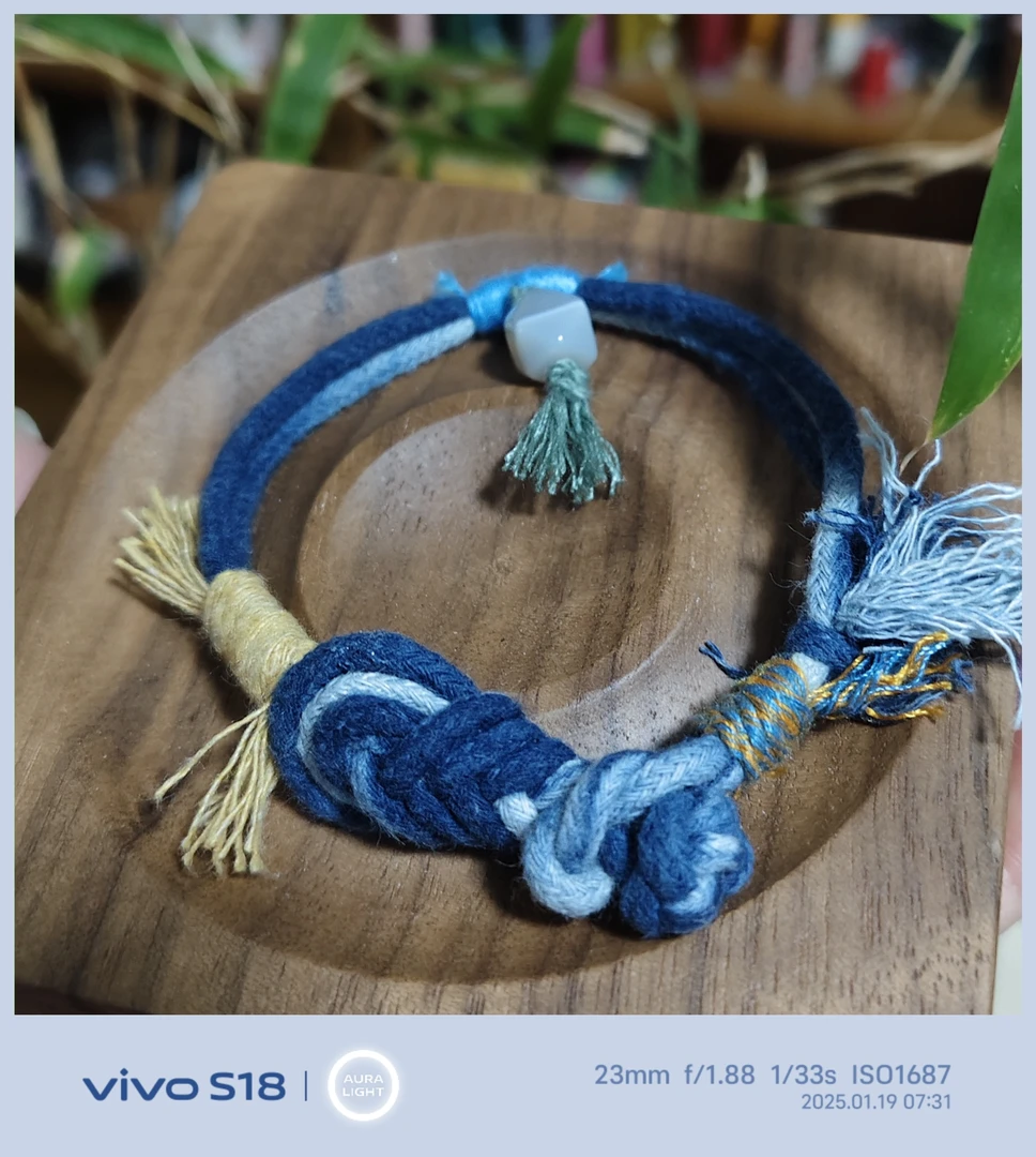 非金属布艺手链 植物染非遗手工盘扣琵琶语手链